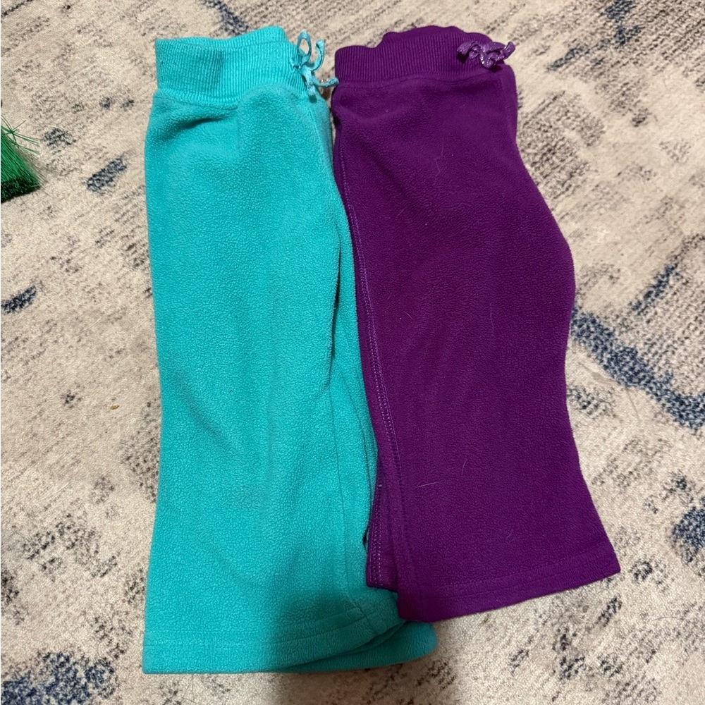 Teal and Purple Fleece Neck Warmers